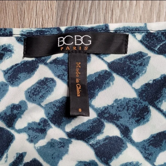 BCBG Paris Jumpsuit Romper Small Blue White Sleeveless Elastic Waist - Picture 2 of 8